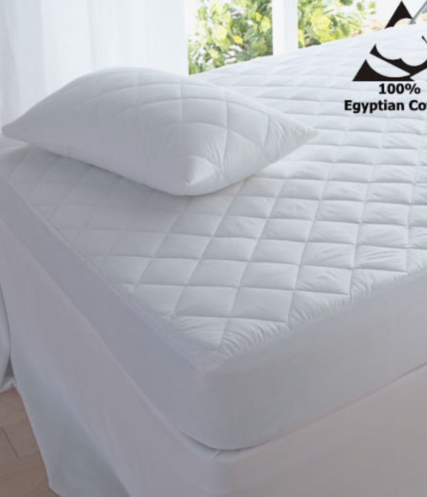 Egyptian Cotton Quilted Mattress Bed Protector Topper Fitted Cover All