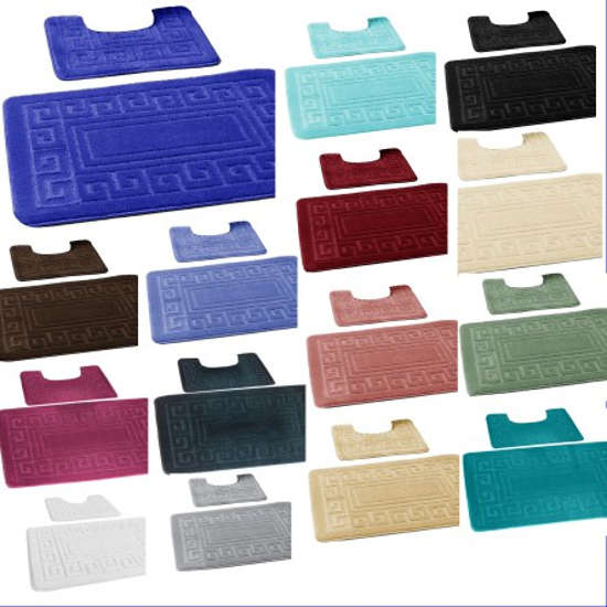 thumbnail image 2 of 2pc Non Slip Bath At Set Bath &ap; Pedestal Ats Stripe Design For 2 of 14