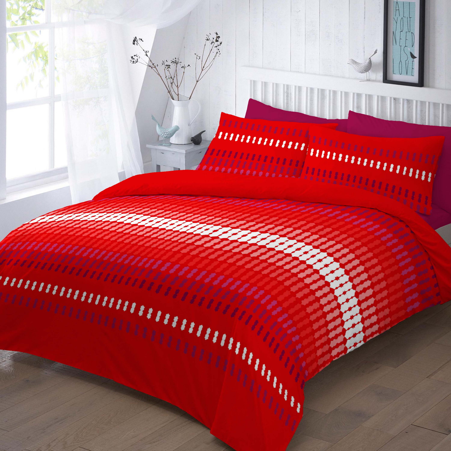 New Stripe Design Duvet Quilt Cover With Pillowcase Bedding Set In All Sizes 