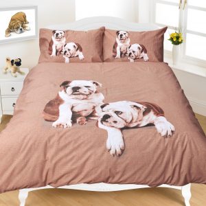 Animal Print Pug Dog Multi 3D Effect Duvet Quilt Cover Bedding Set Pillow Case