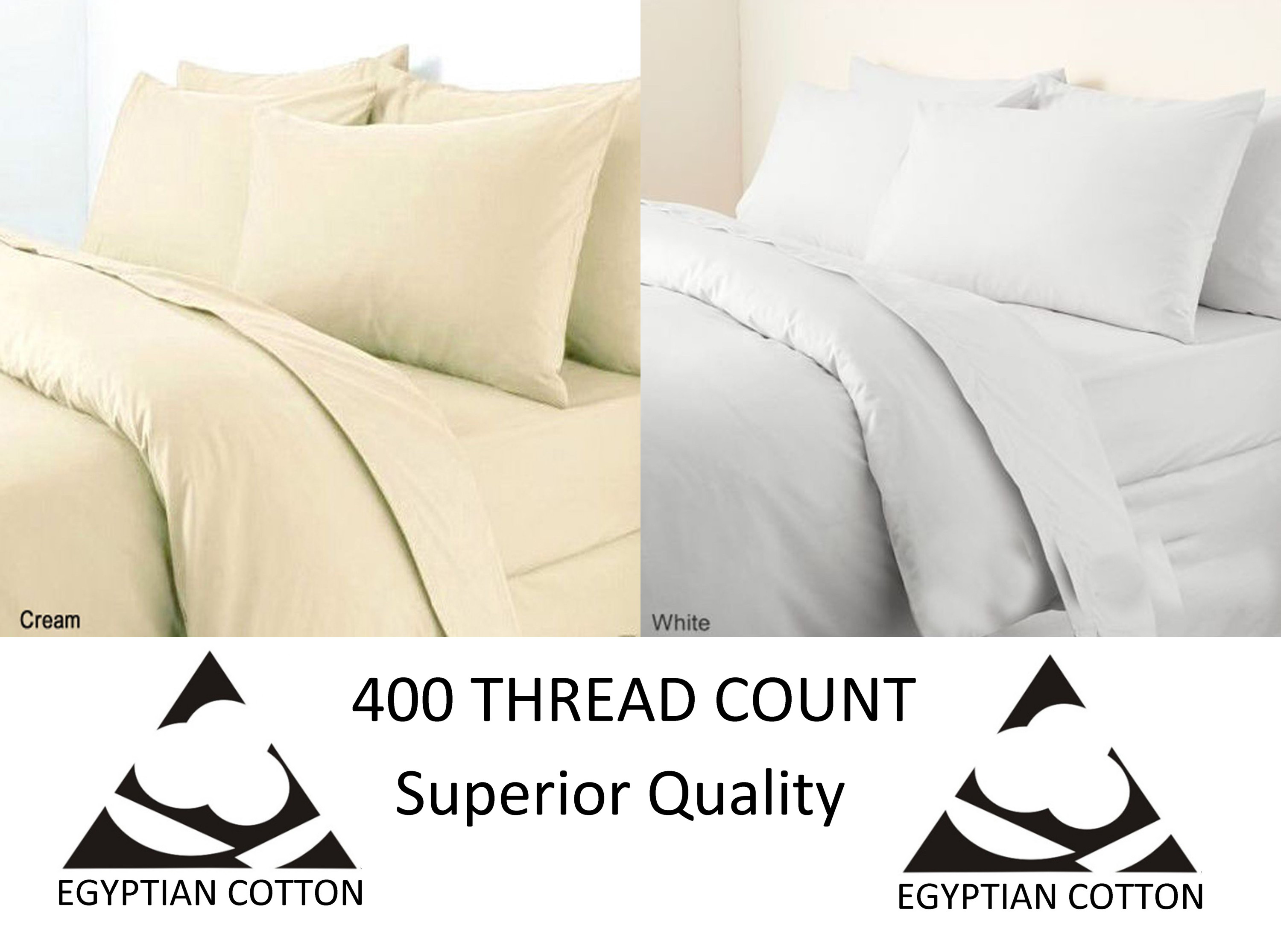 Egyptian Cotton 400 Thread Count Duvet Cover Bedding Set All Sizes
