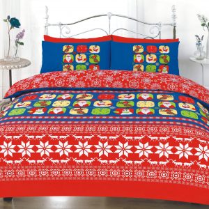 Merry Christmas Printed Duvet Quilt Cover Bedding Set