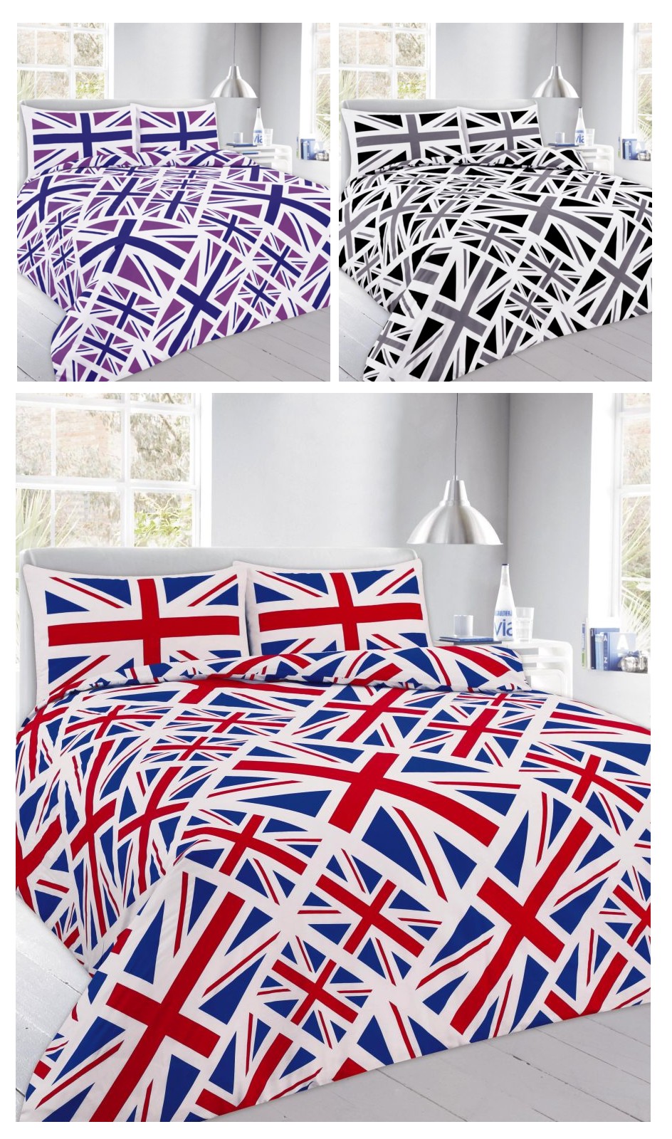 England Union Jack Printed Duvet Quilt Cover Bedding Set Linenstar