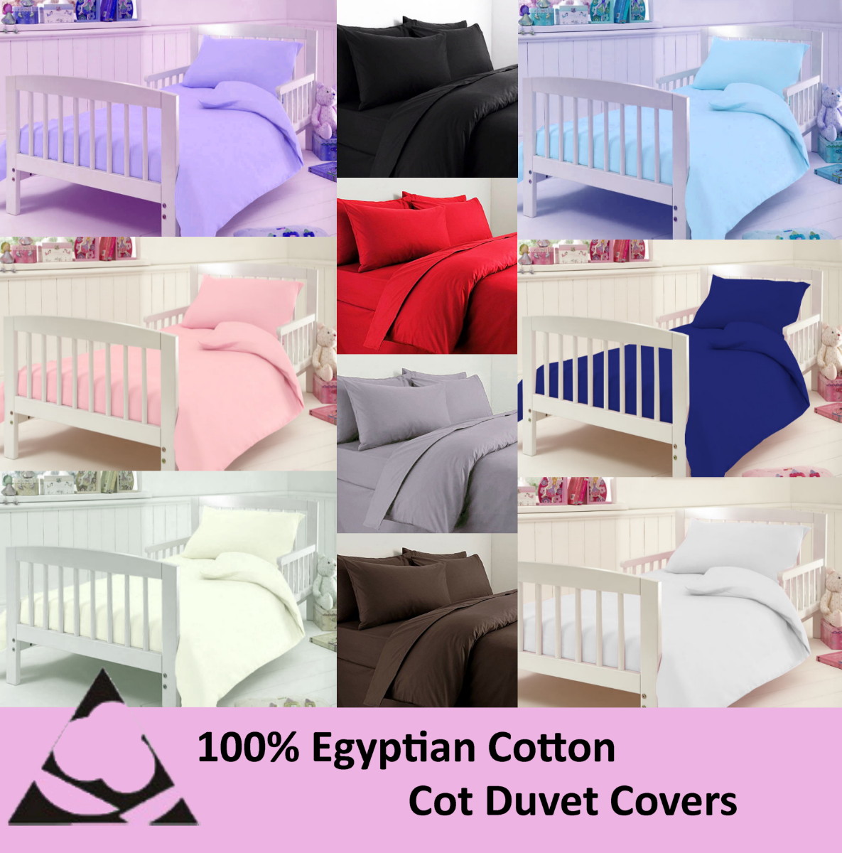 Egyptian Cotton 200 Thread Cot Duvet Cover Bedding Set With Pillow