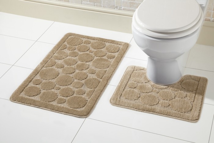 Cali Bath Mat Set 2 Piece Non Slip Rubber Pedestal Mat Toilet Bathroom ...