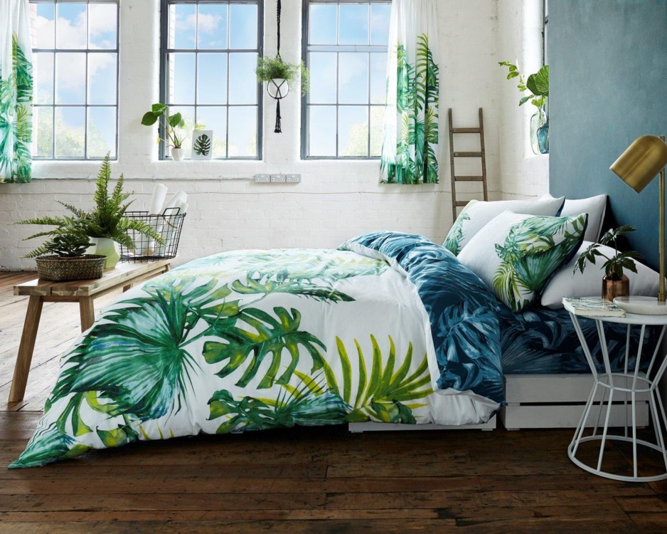 Tropical Leaf Botanical Floral Modern Duvet Cover Bedding Quilt