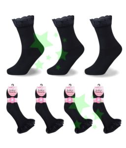 linenstar girls-lace-socks-black