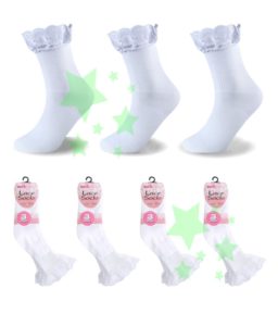linenstar girls-lace-socks-white