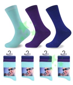 linenstar socks ladies-plain-aqua-blue
