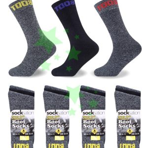 linenstar men-boot-socks-grey-black