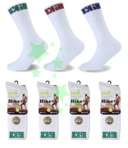 linenstar men-hike-socks-white