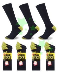 linenstar men-work-socks-yellow-heal-toe