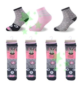 linenstar socks girls-animal-face-dots