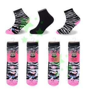 linenstar socks girls-animal-face-zebra