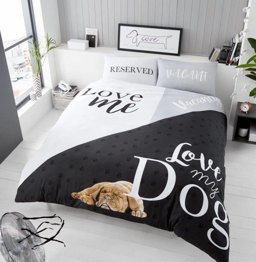 3d Love My Dog Modern Duvet Cover Bedding Quilt Set Linenstar Love My Dog Duvet