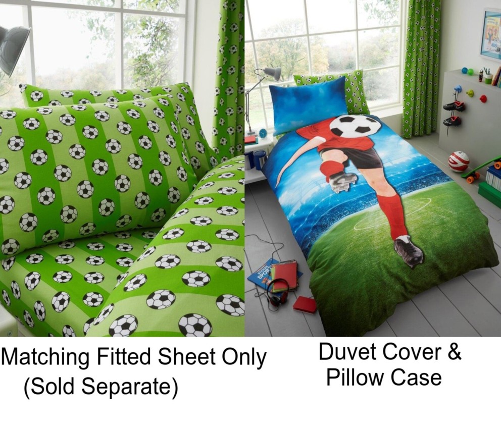 Football Duvet Quilt Cover Bedding Set or Fitted Bed Sheets or Curtain 