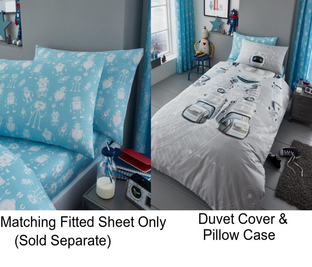 Kids Children Boys & Girls Single Bed Duvet Quilt Cover & Pillow Case Set 