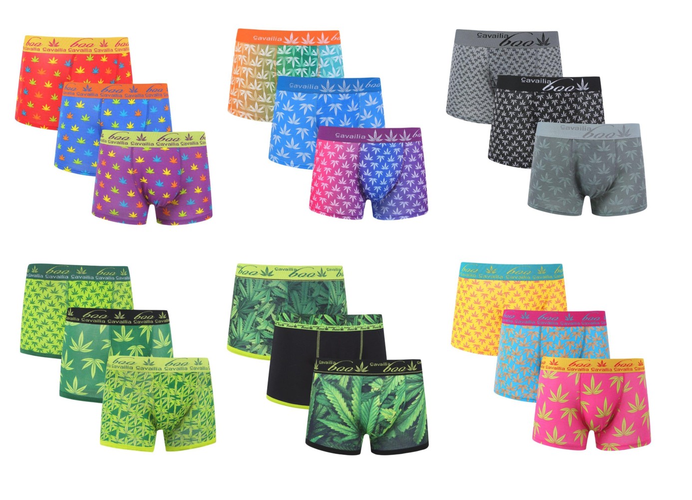 Men's Weeds leaves Cotton Rich Underwear Trunks Boxer Shorts Hipster ...