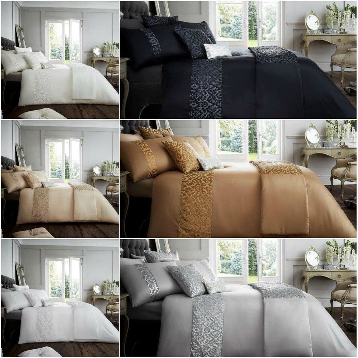 Venice Embroided Patterned Fancy Duvet Quilt Cover Luxury Bedding
