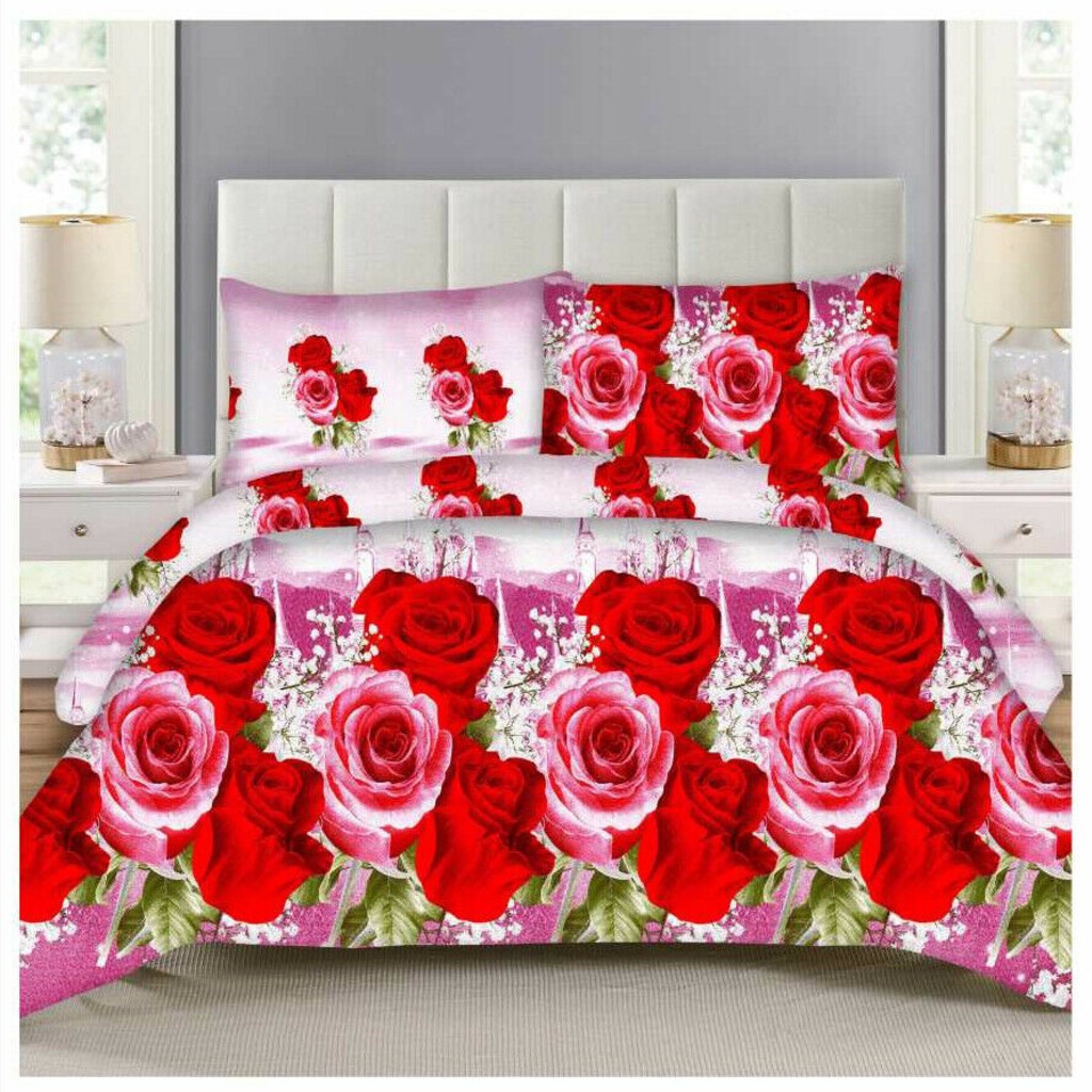 3D Red Roses Duvet Cover Floral Bedding Set Pillow Case – LinenStar