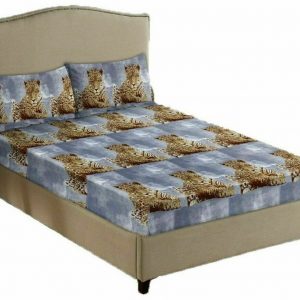 3D Tiger Print Polar Fleece Fitted Sheet With Pillow Case Bed Linen