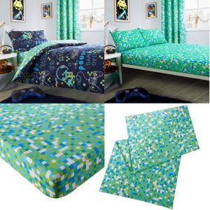 Gamer Duvet Cover Kids Cotton Rich Play Over Bedding Set Or Sheet Set Or Curtain
