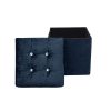 Crushed Velvet Diamante Ottoman Pouffe Foldable Storage Box Foot Stool Bench - Image 10