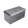 Crushed Velvet Diamante Ottoman Pouffe Foldable Storage Box Foot Stool Bench - Image 9