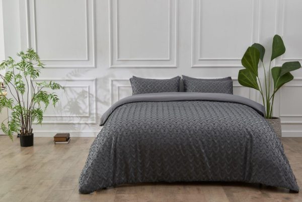 Audie Duvet Cover With Pillowcase Signature Tufted Microfibre Bedding Set - Image 4