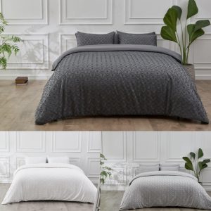 Audie Duvet Cover With Pillowcase Signature Tufted Microfibre Bedding Set