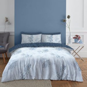 Bluebell Duvet Cover Reversible Bush Leaves Grey Bedding Set With Pillow Case
