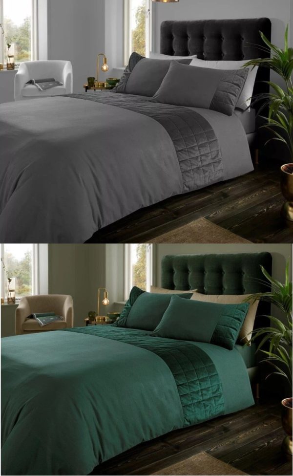 Bryant Duvet Cover Signature Quilted Panel Microfibre Bedding Set
