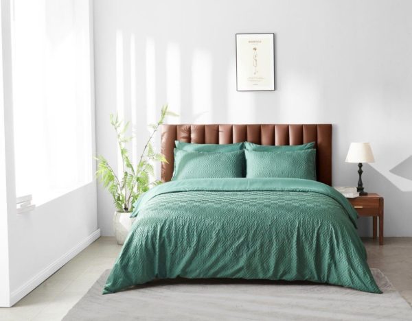 Canterbury Square Embossed Pattern Duvet Cover Signature Microfibre Bedding Set - Image 4