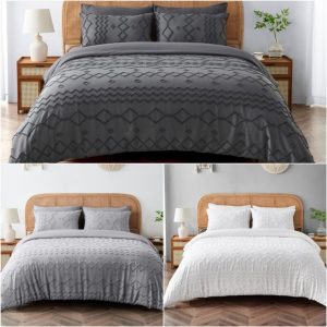 Clark Duvet Cover Signature Microfibre Tufted Bedding Set