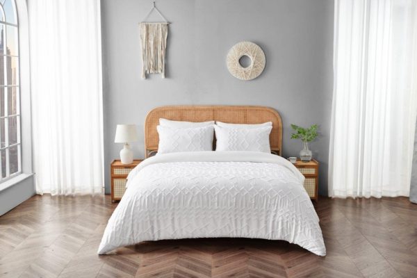 Clark Duvet Cover Signature Microfibre Tufted Bedding Set - Image 2