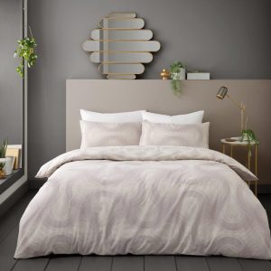 Danbury Geo Natural Duvet Cover With Pillow Case Reversible Bedding Set