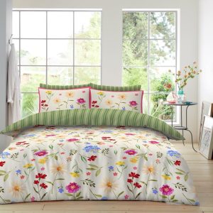 Delphie Duvet Cover Floral Multicolor Reversible Bedding Set With Pillow Case