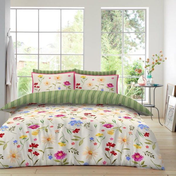 Delphie Duvet Cover Floral Multicolor Reversible Bedding Set With Pillow Case