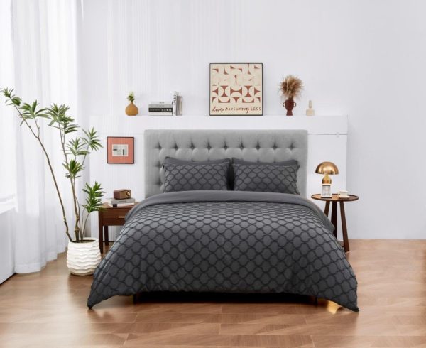Delano Duvet Cover Signature Microfibre Tufted Bedding Set - Image 4
