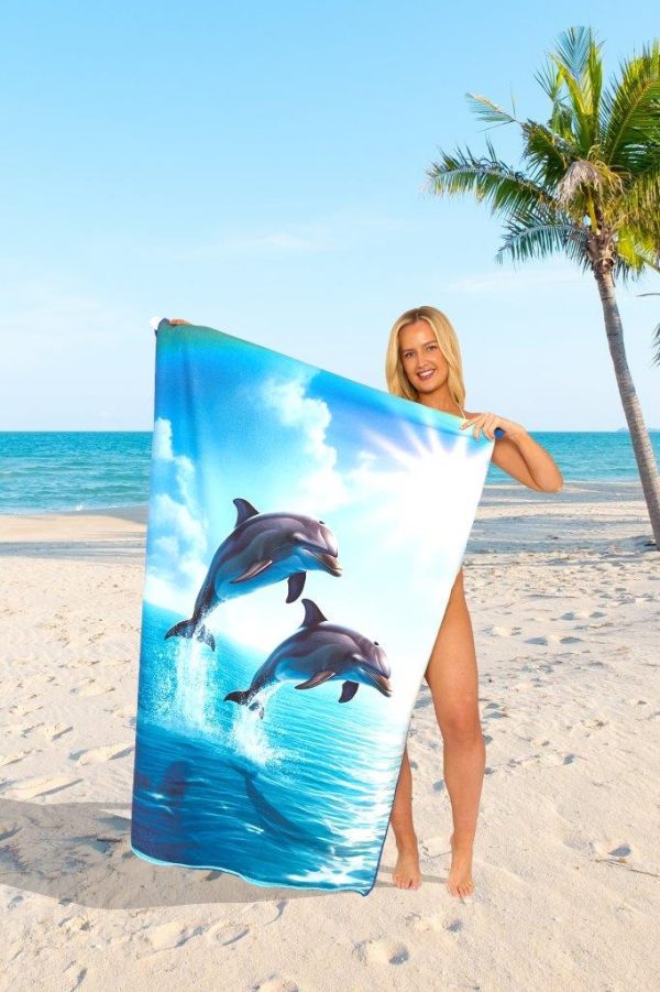 Sand Free Printed Beach Towel Quick Dry Sports Lightweight Jumbo Bath Towel 100 x 180cm - Image 26