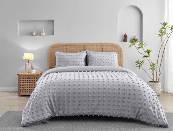 Flynn Duvet Cover Signature Microfibre Tufted Bedding Set - Image 4