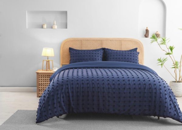 Flynn Duvet Cover Signature Microfibre Tufted Bedding Set - Image 3