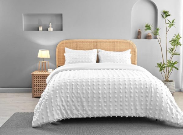 Flynn Duvet Cover Signature Microfibre Tufted Bedding Set - Image 2