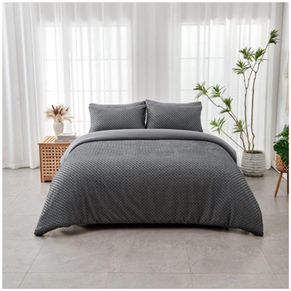 Franklin Duvet Cover With Pillowcase Tufted Signature Microfibre Bedding Set - Image 4