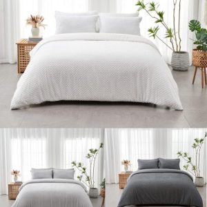Franklin Duvet Cover With Pillowcase Tufted Signature Microfibre Bedding Set