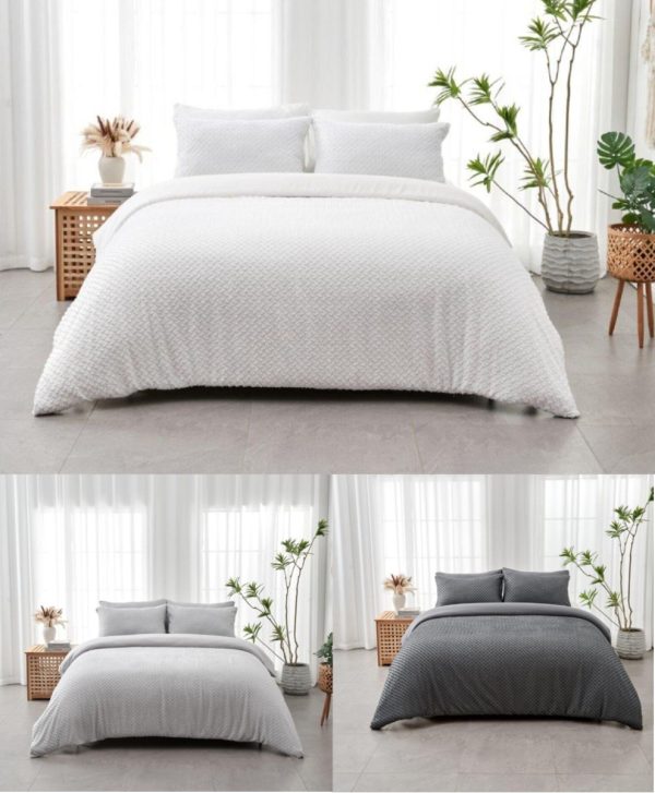 Franklin Duvet Cover With Pillowcase Tufted Signature Microfibre Bedding Set