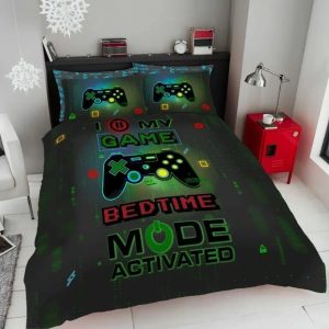Gamer Multi Duvet Cover With Pillow Case Reversible Kids Boys Bedding Set