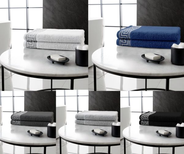 Greek Embroidered Towels Soft Absorbent 100% Cotton 500 GSM Bath Towel Jumbo Bath Sheet