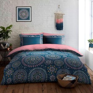 Imey Duvet Cover Reversible Mandala Multi Color Bedding Set With Pillow Case
