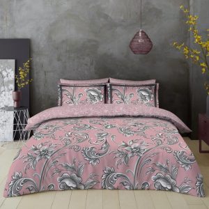 Imogen Duvet Cover Reversible Blush Pink Floral Bedding Set With Pillow Case